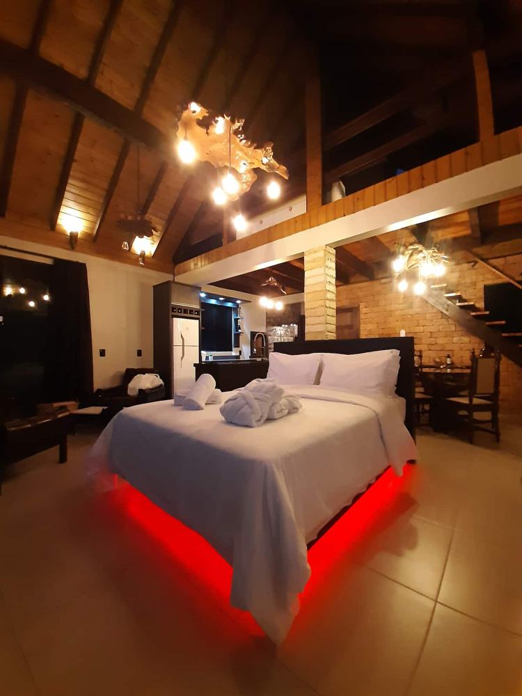 O quarto principal e sua vista pro vale